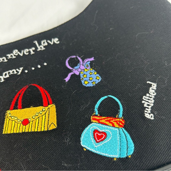 Vintage y2k Girlfriend Black Canvas Bag with Embroidered - Picture 8 of 8